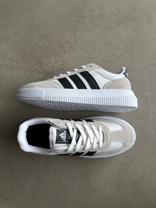 Adidas Bej Siyah Şerit Sneakers